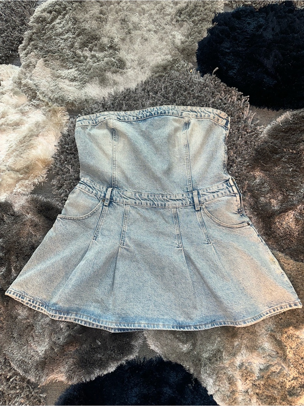 Zara Hadley Denim Tube Mini Dress in Blue Like New